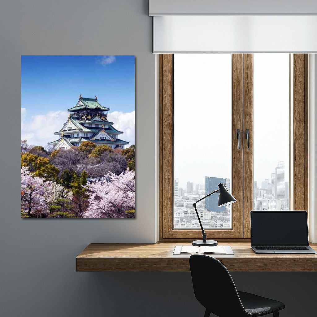 Japanese Castle and Cherry Blossoms: Harmony of the Land of the Rising Sun