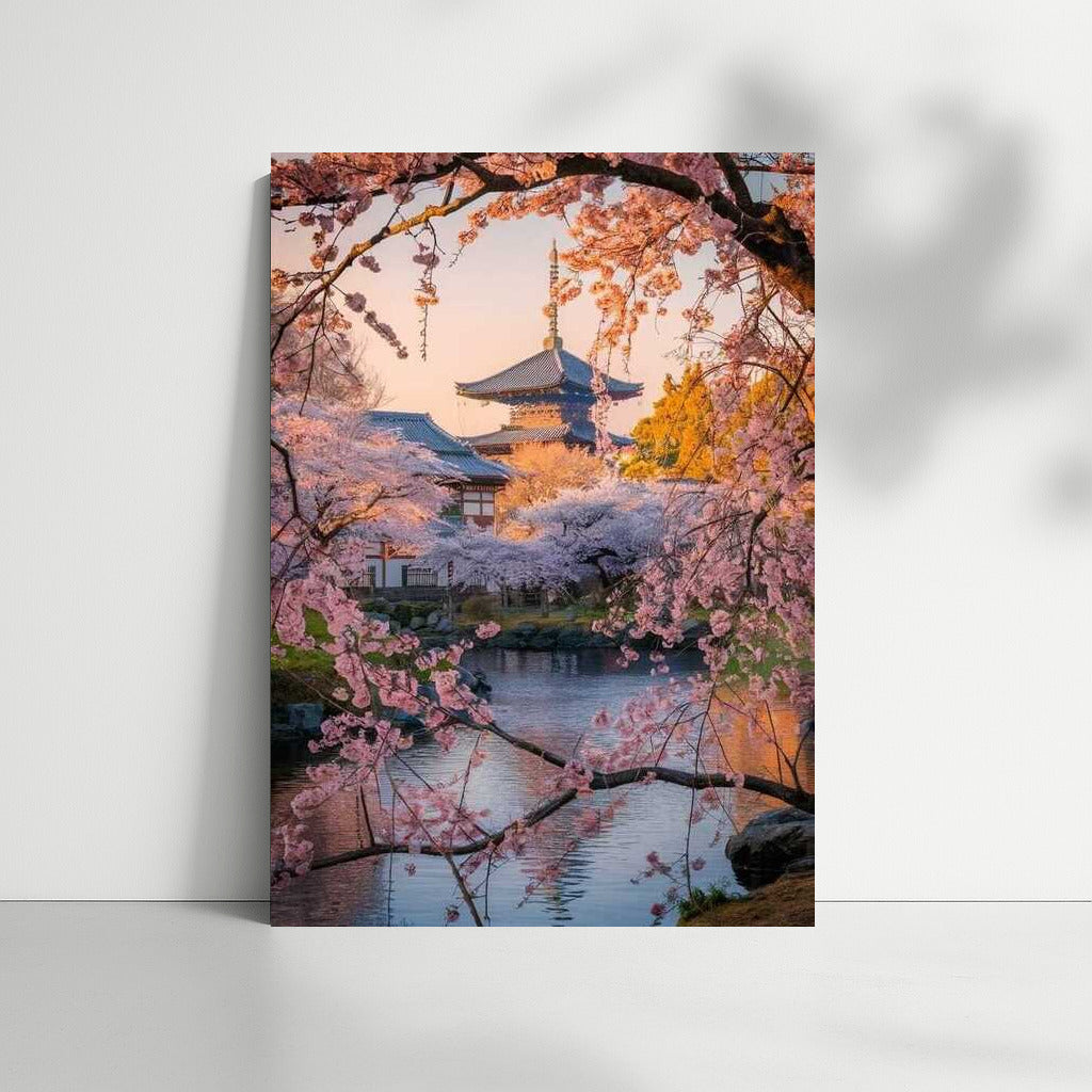 Cherry Blossoms at Ancient Temple: Spring in Japan