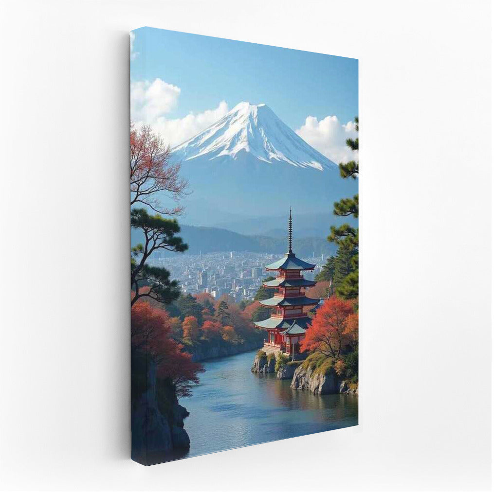 Autumn Fuji and Pagoda: Japanese Idyll