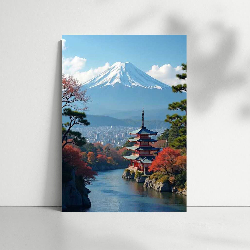 Autumn Fuji and Pagoda: Japanese Idyll