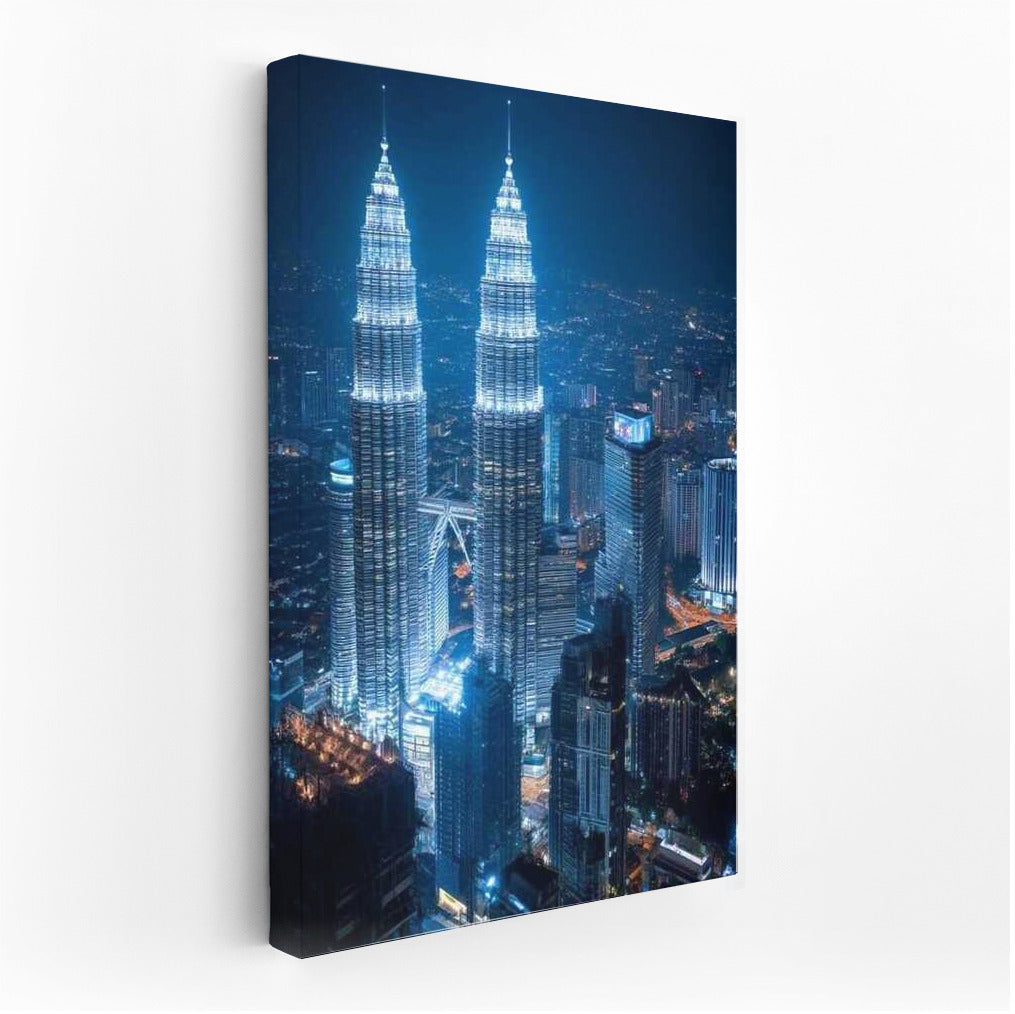 Night Magic of the Petronas Twin Towers: Modern Kuala Lumpur, Malaysia