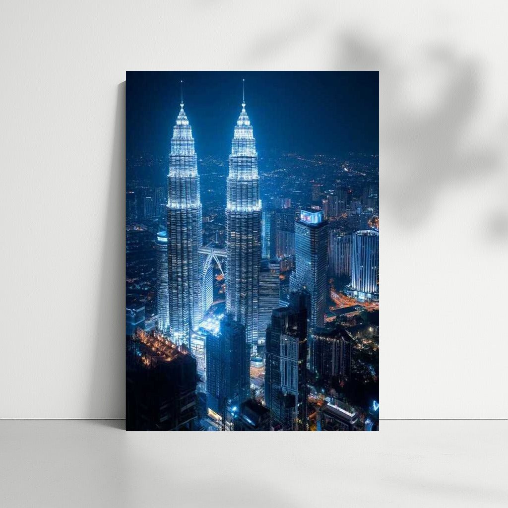 Night Magic of the Petronas Twin Towers: Modern Kuala Lumpur, Malaysia