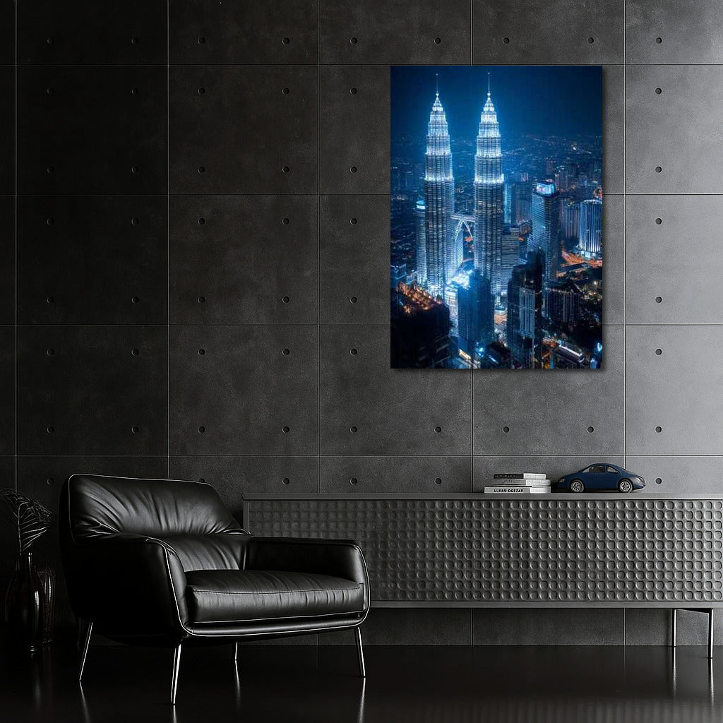 Night Magic of the Petronas Twin Towers: Modern Kuala Lumpur, Malaysia