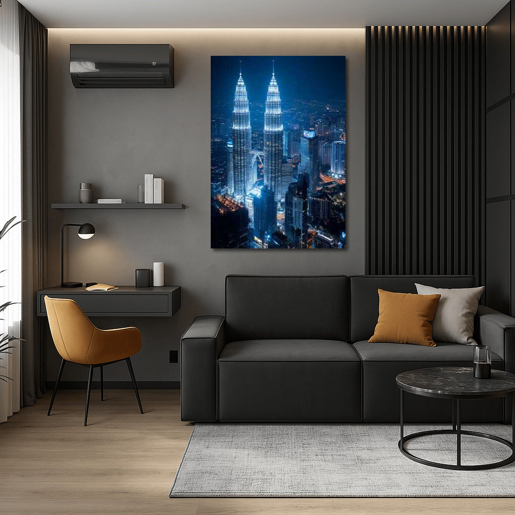 Night Magic of the Petronas Twin Towers: Modern Kuala Lumpur, Malaysia