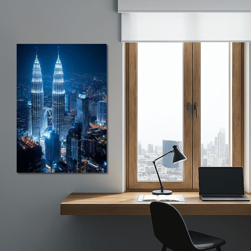 Night Magic of the Petronas Twin Towers: Modern Kuala Lumpur, Malaysia