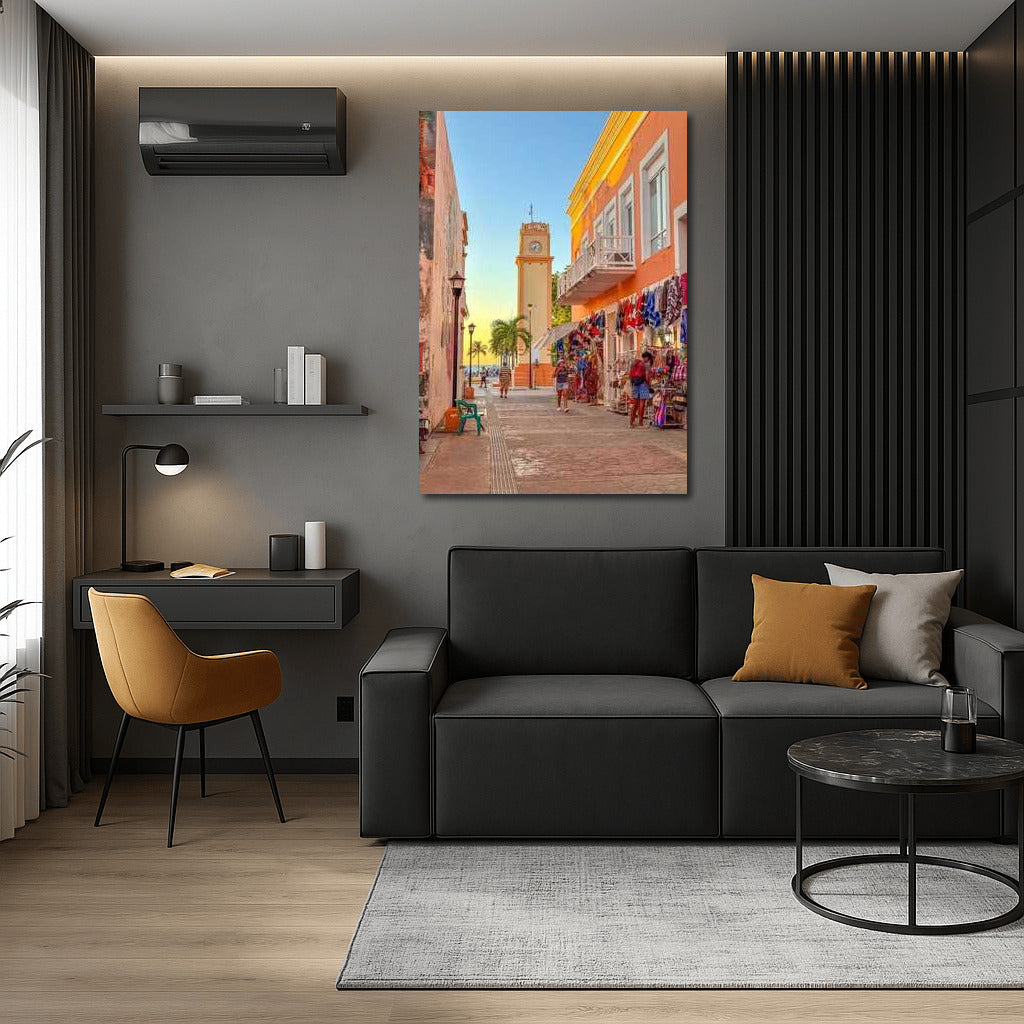 Cozy Mexican Street at Sunset: The Color of the Country