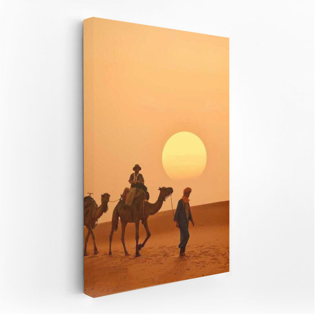 Caravan at Sunset: Moroccan Desert