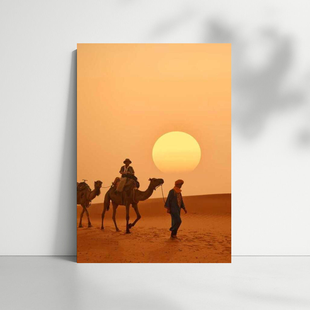 Caravan at Sunset: Moroccan Desert