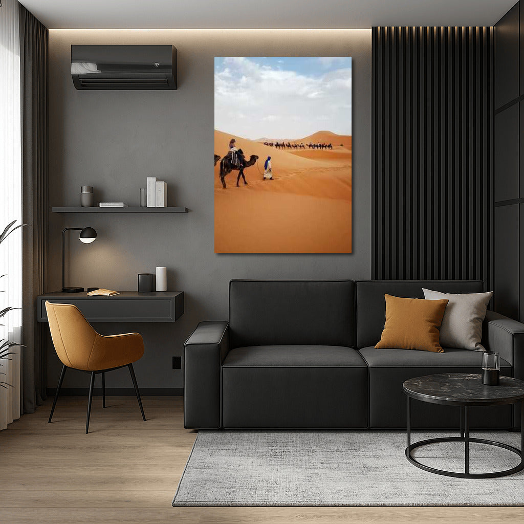 Camel Caravan in the Sands of Morocco: Desert Harmony