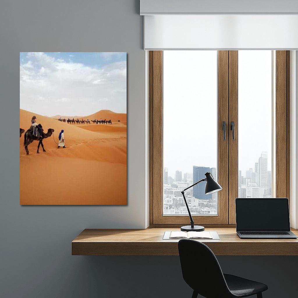 Camel Caravan in the Sands of Morocco: Desert Harmony