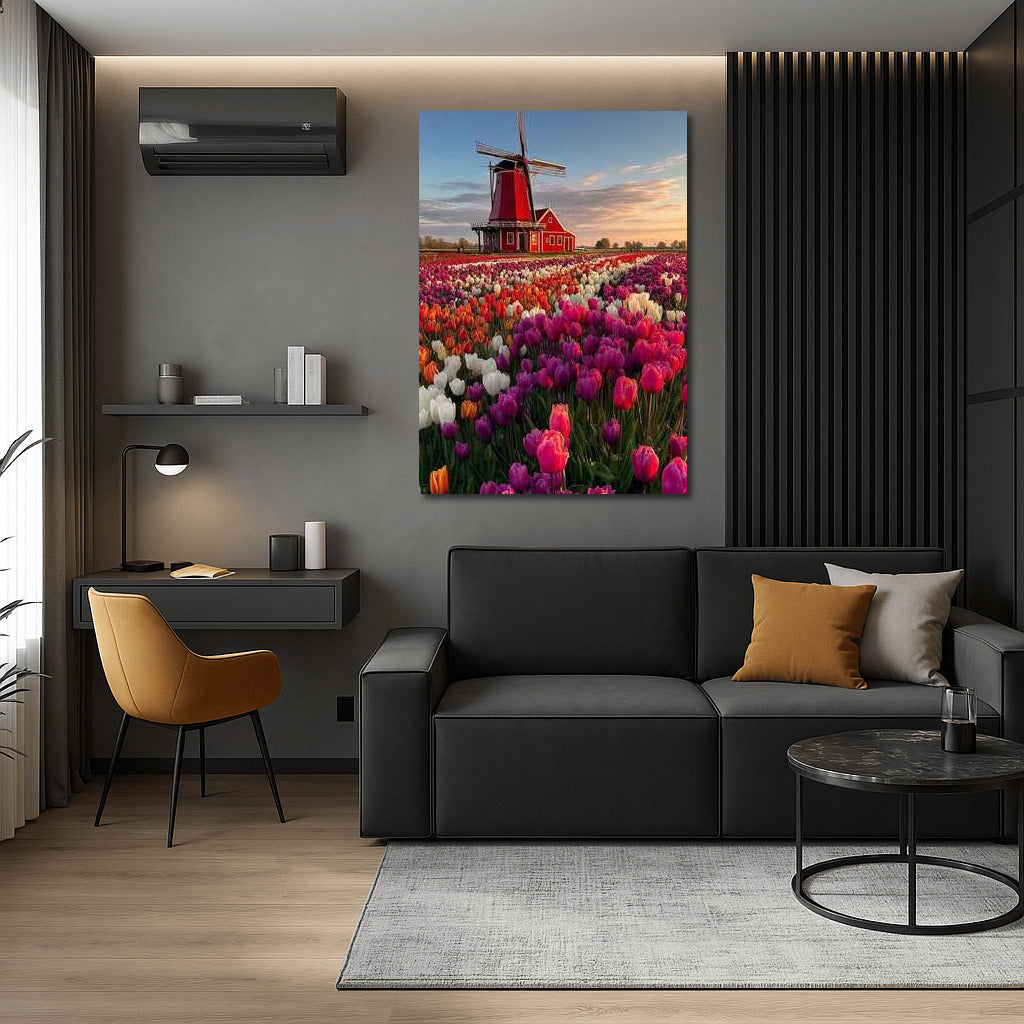 Tulip Field and Windmill: The Charm of the Netherlands