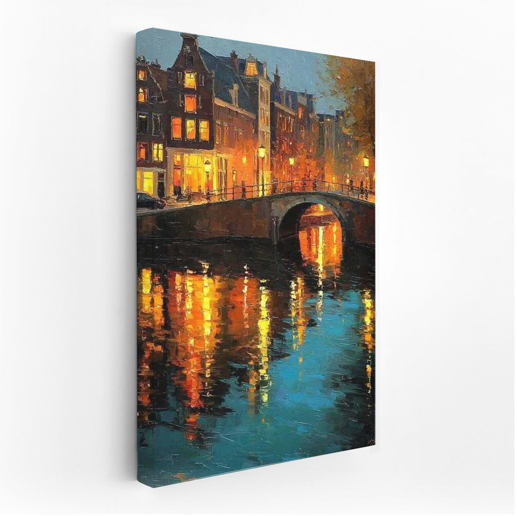 Magical Canal Lights: A Cozy Evening in the Netherlands