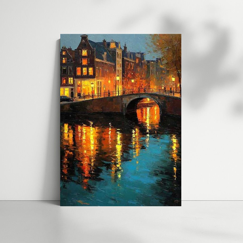 Magical Canal Lights: A Cozy Evening in the Netherlands