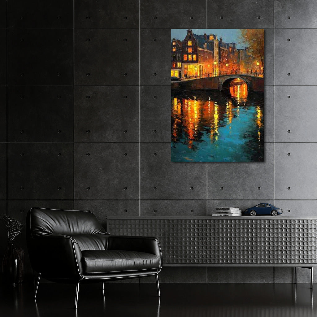 Magical Canal Lights: A Cozy Evening in the Netherlands