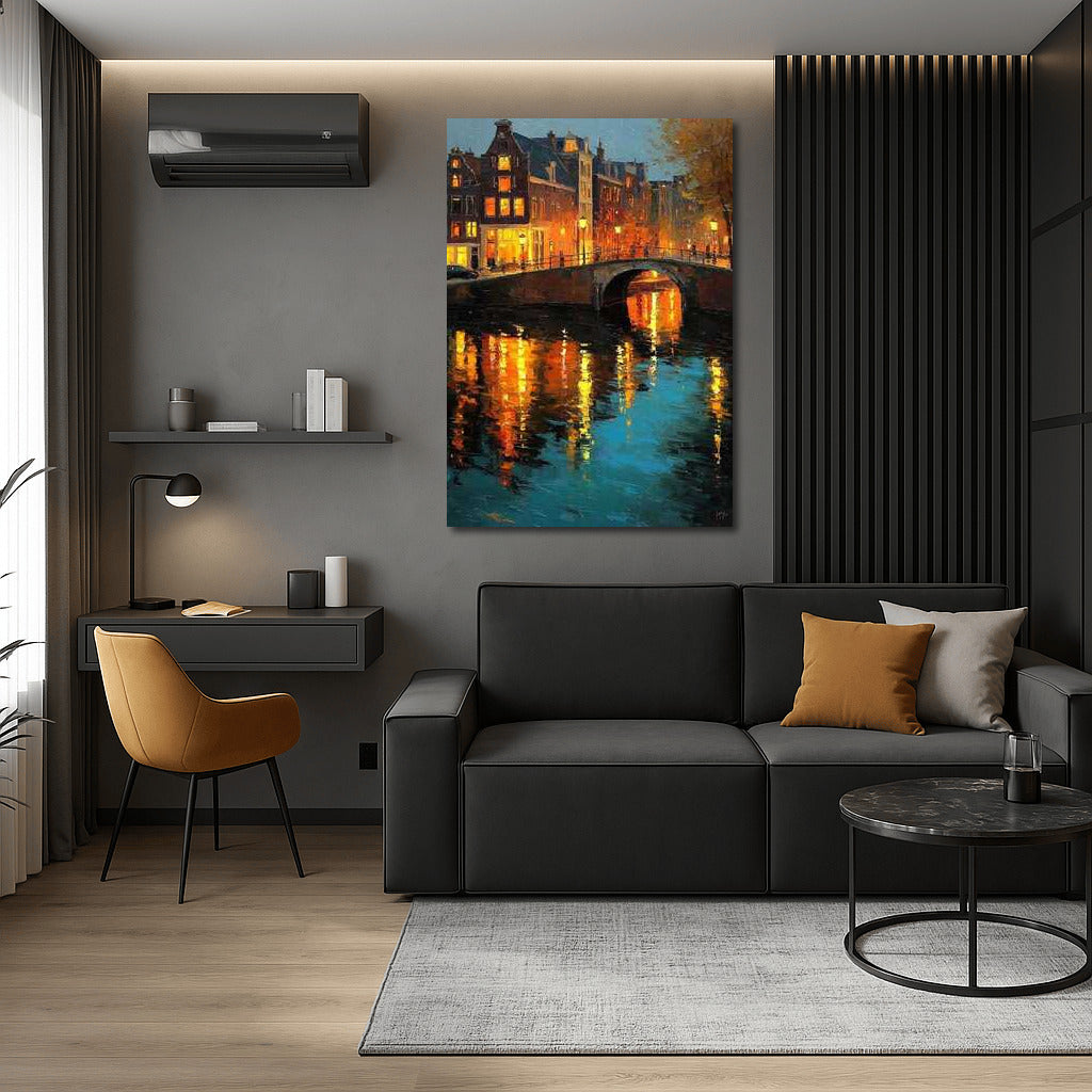 Magical Canal Lights: A Cozy Evening in the Netherlands