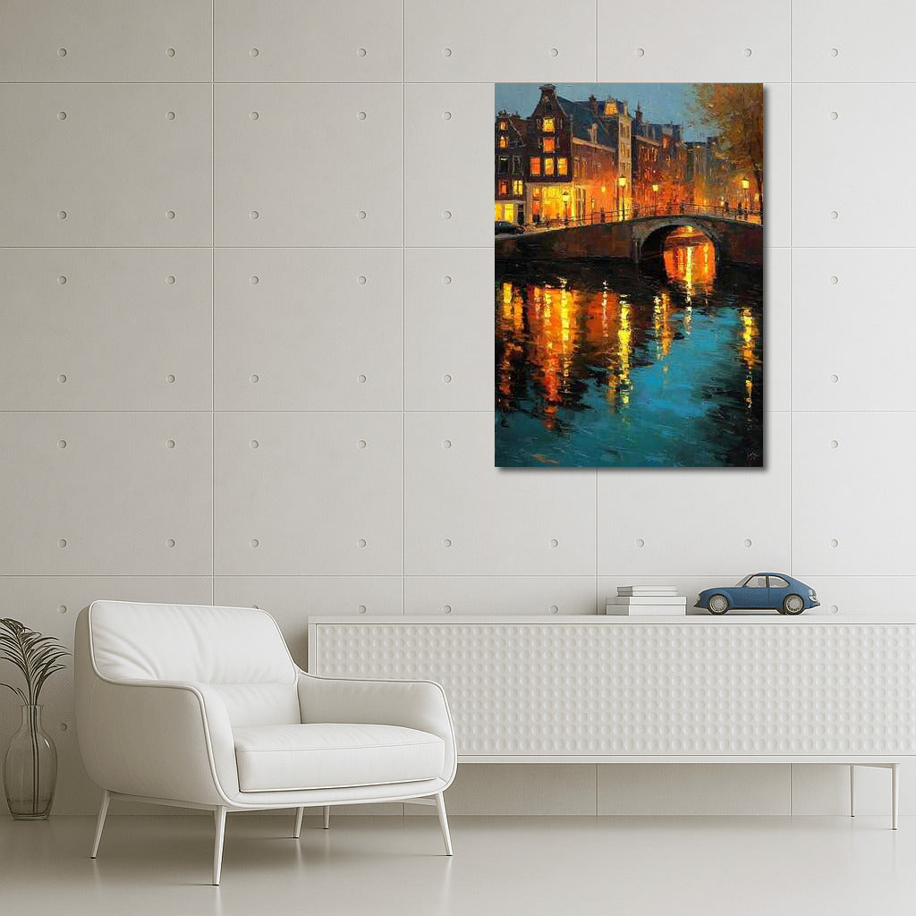 Magical Canal Lights: A Cozy Evening in the Netherlands