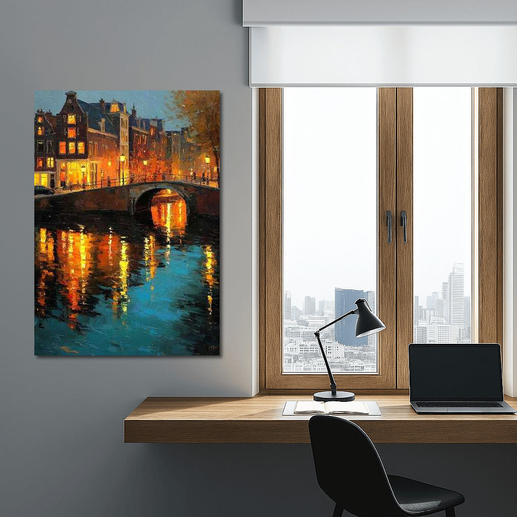 Magical Canal Lights: A Cozy Evening in the Netherlands