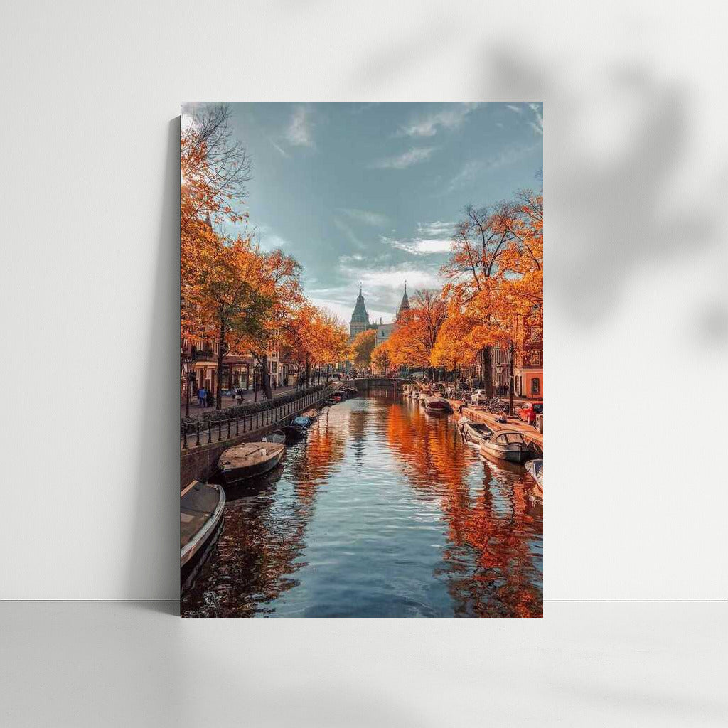 Autumn Canals of Amsterdam: Golden Architecture of the Netherlands