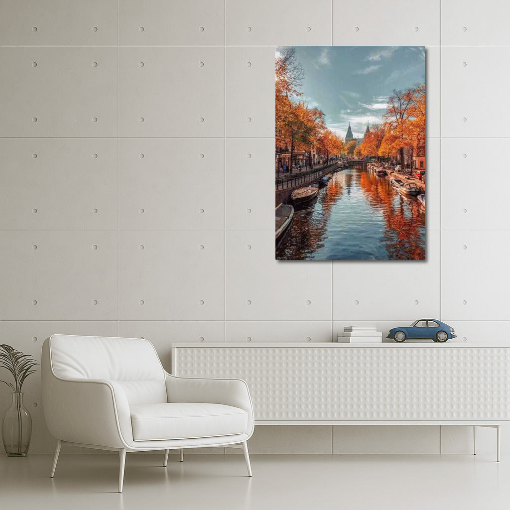 Autumn Canals of Amsterdam: Golden Architecture of the Netherlands