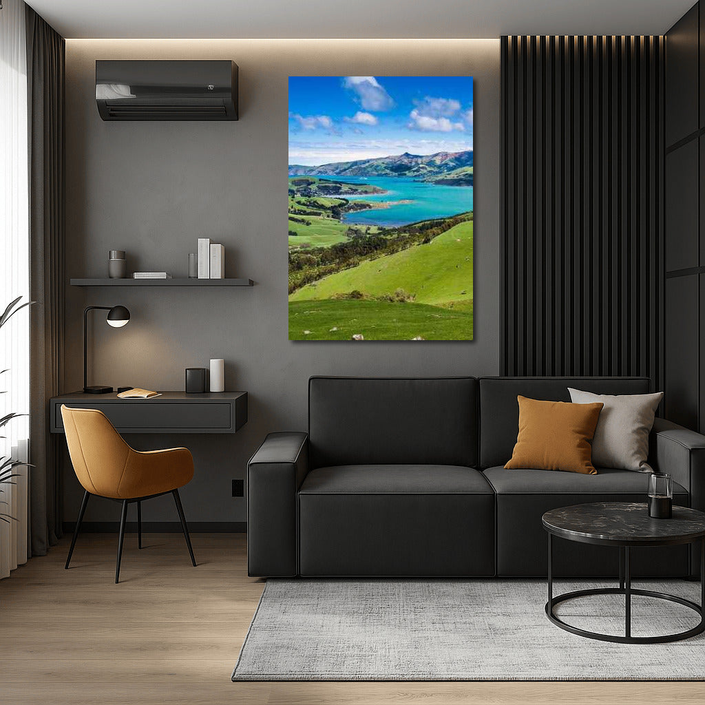 Emerald Hills and Turquoise Waters of New Zealand: A Symphony of Nature