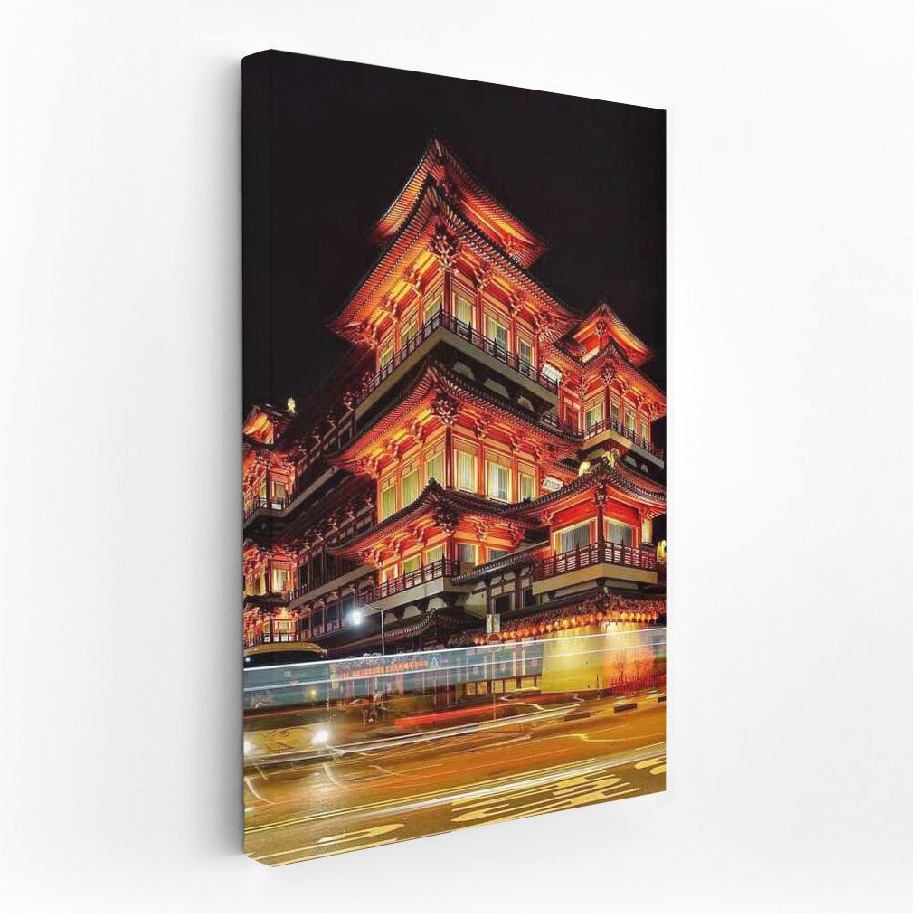 Vivid Night in Singapore: The Majesty of the Colourful Building
