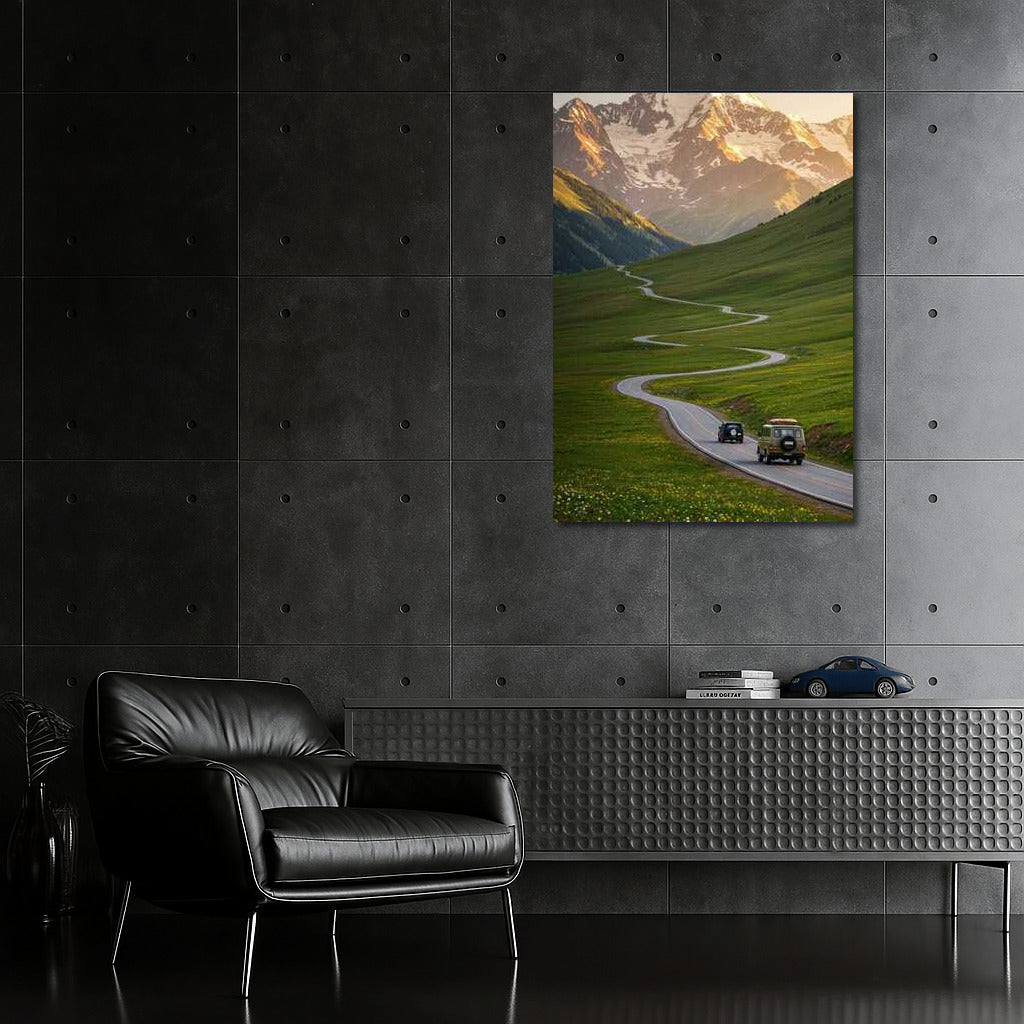 Winding road to the majestic mountains of Slovenia