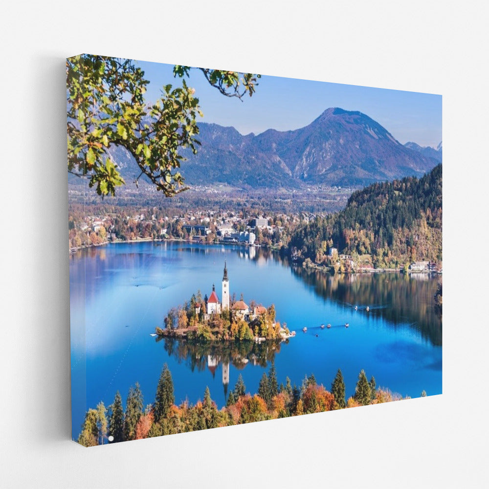 Slovenia: Idyllic Island with Mountains as Backdrop