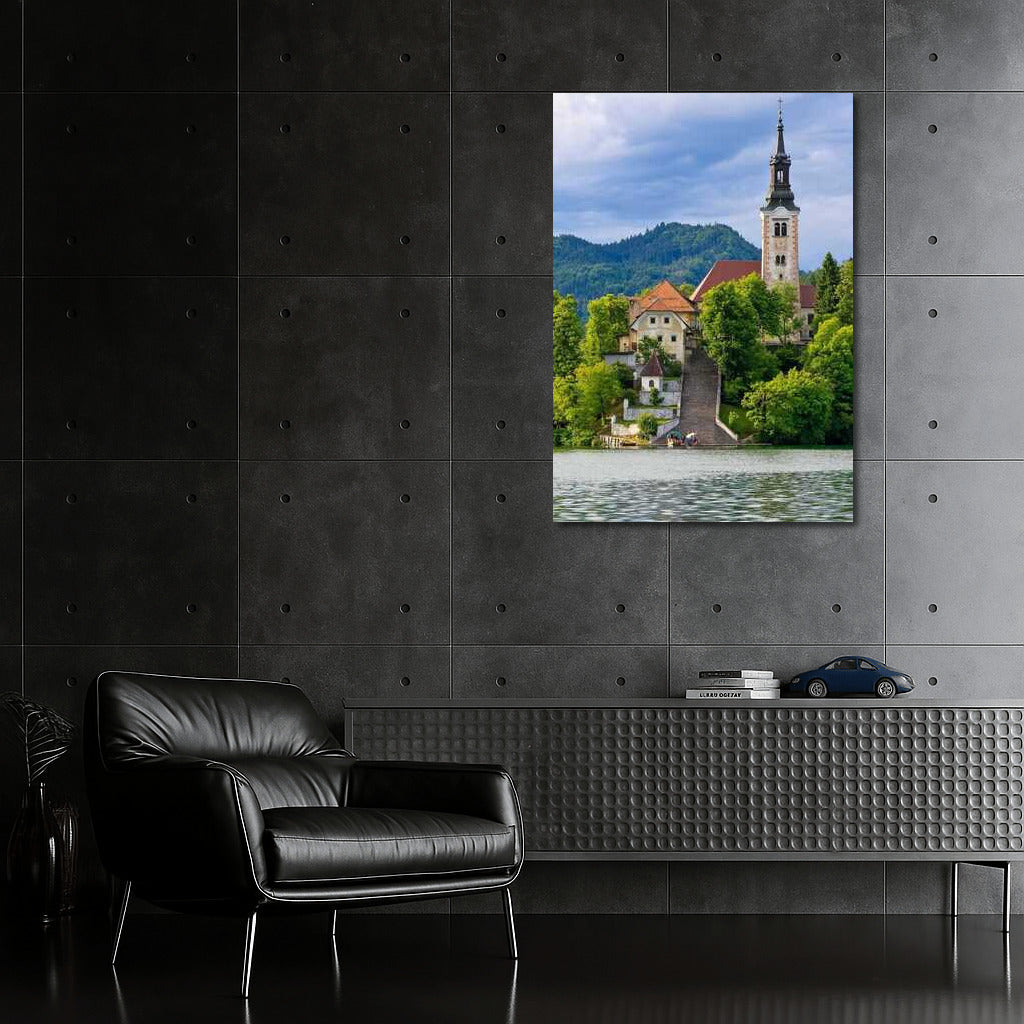 Slovenia: Lake and Castle in Idyllic Landscape