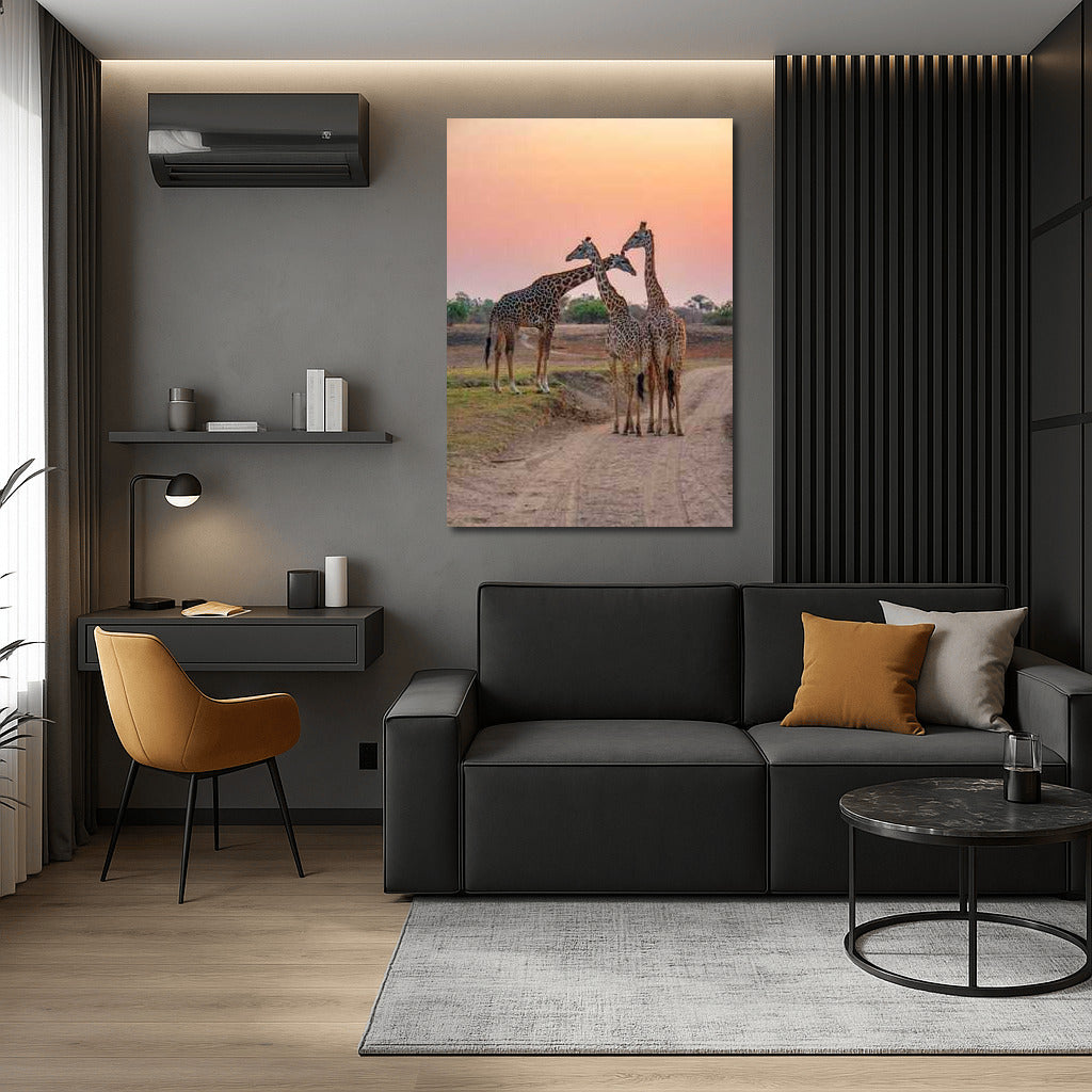 Sunset in the South African Savannah: The Majesty of Giraffes