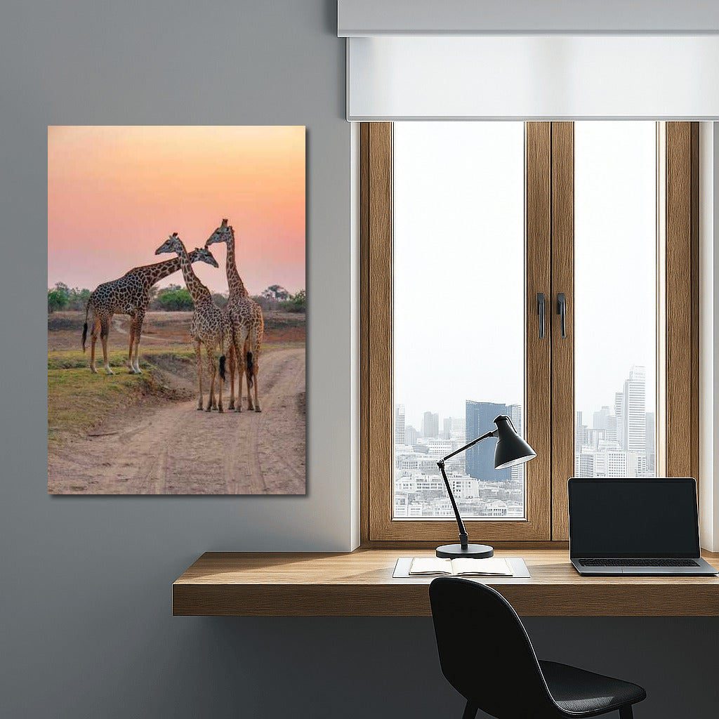 Sunset in the South African Savannah: The Majesty of Giraffes