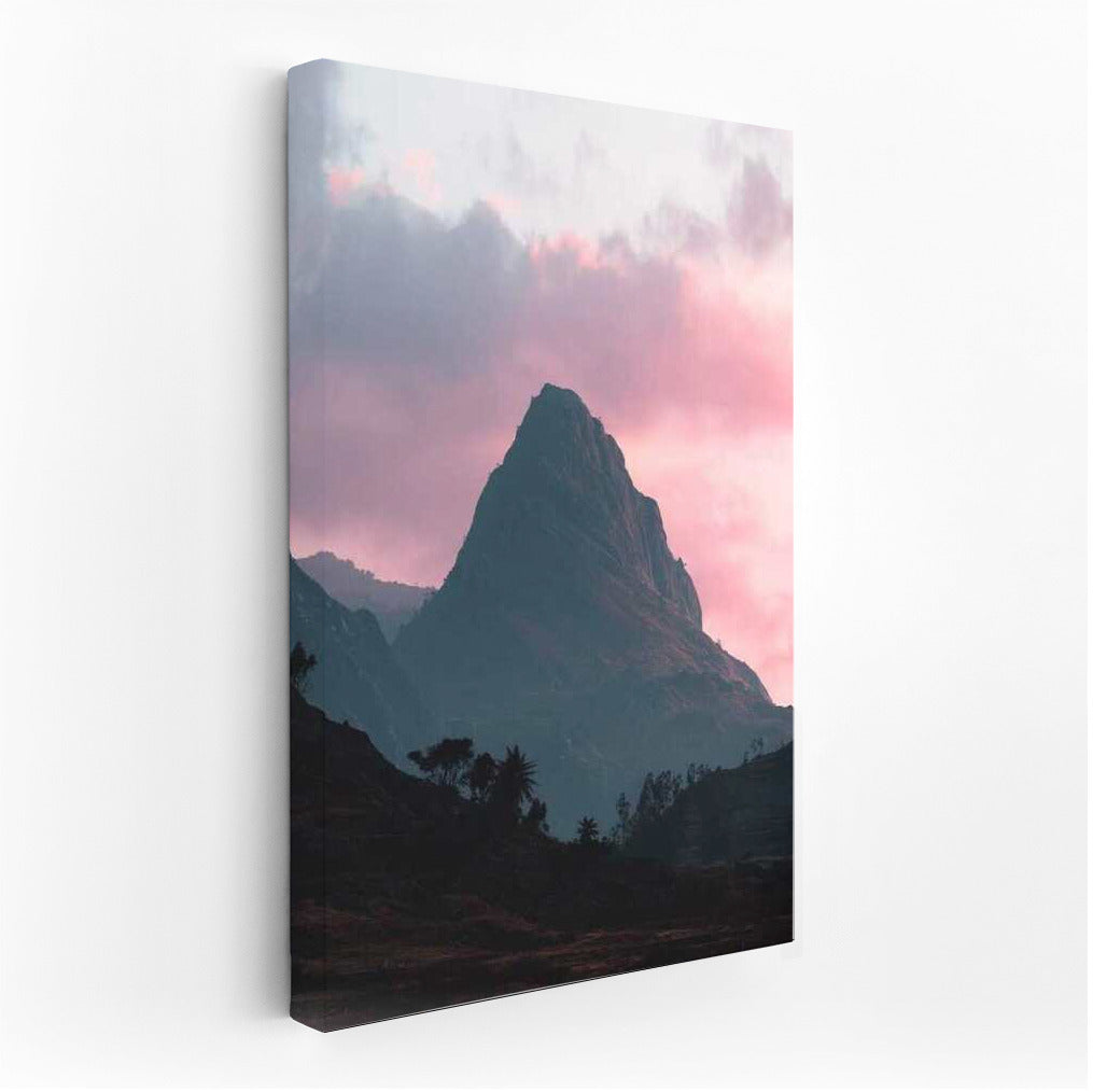 South Africa's Enchanting Peak Under Pink Clouds