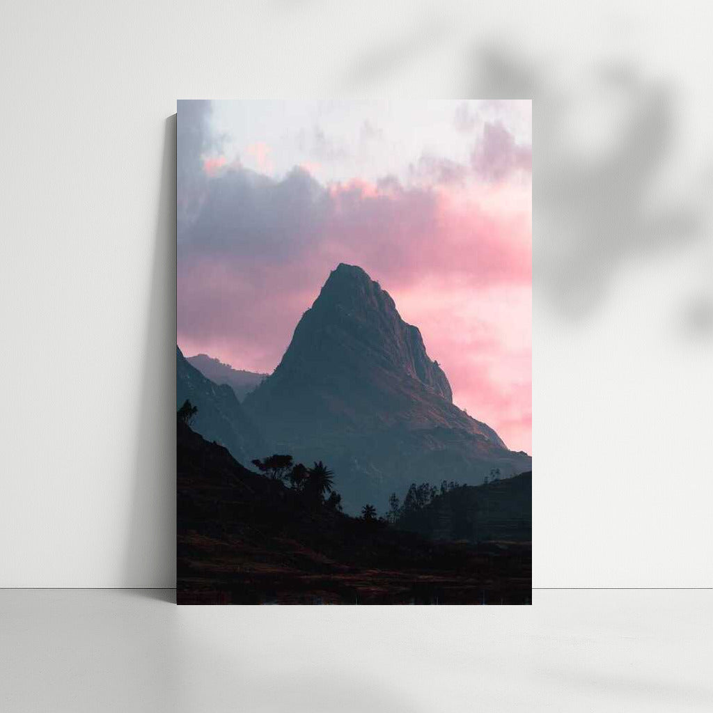 South Africa's Enchanting Peak Under Pink Clouds