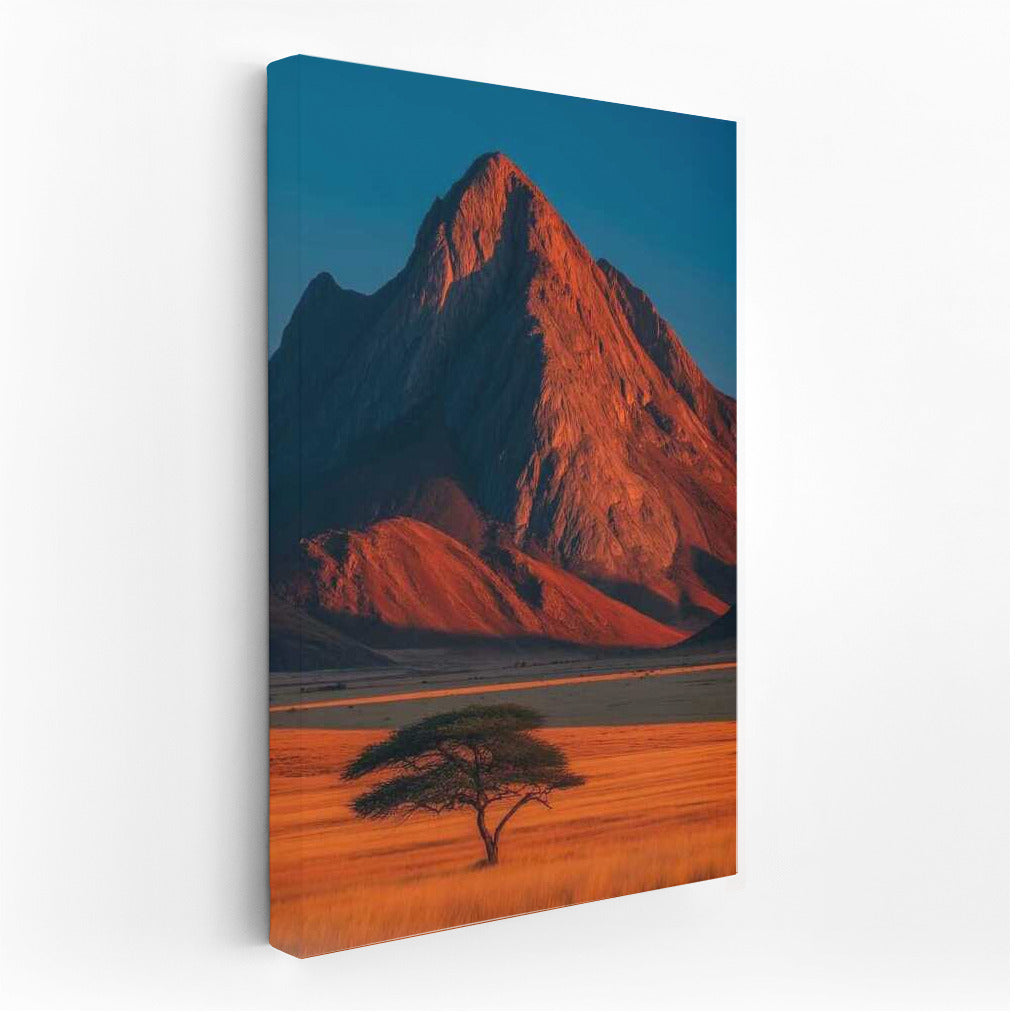 South African Grandeur: Mountain and Lone Tree at Sunset