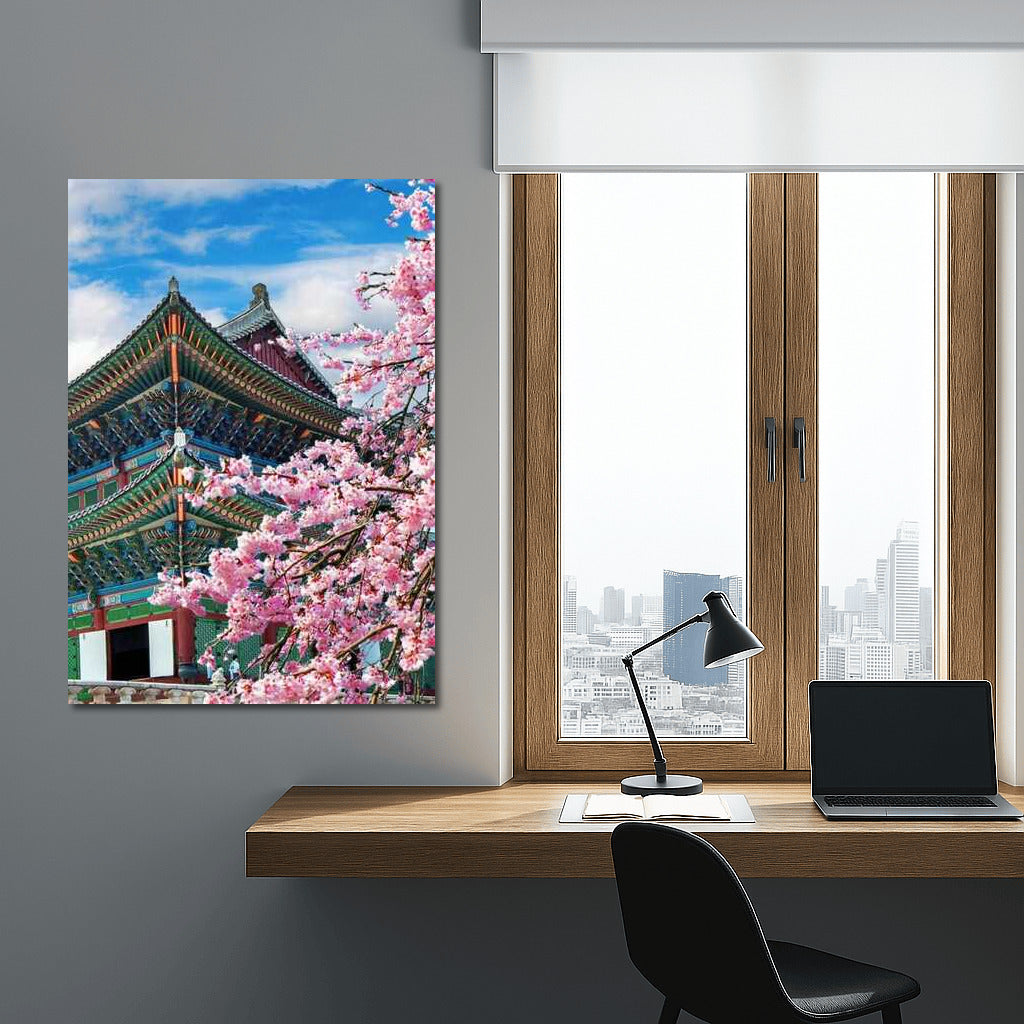 Cherry Blossoms and Architecture of South Korea