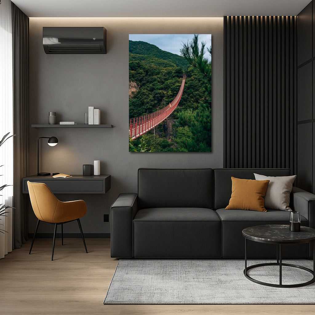 South Korea's Red Bridge: Lightness and Greenery