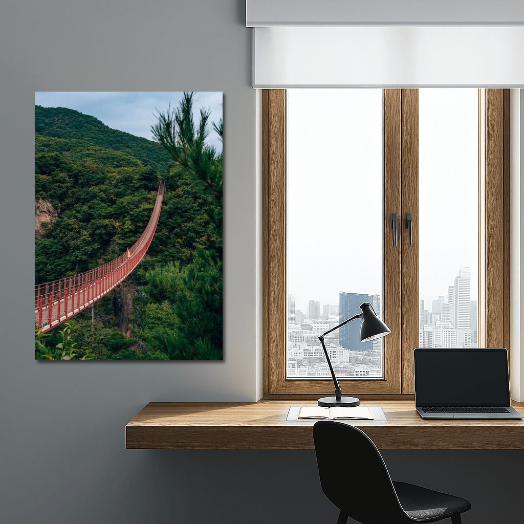 South Korea's Red Bridge: Lightness and Greenery