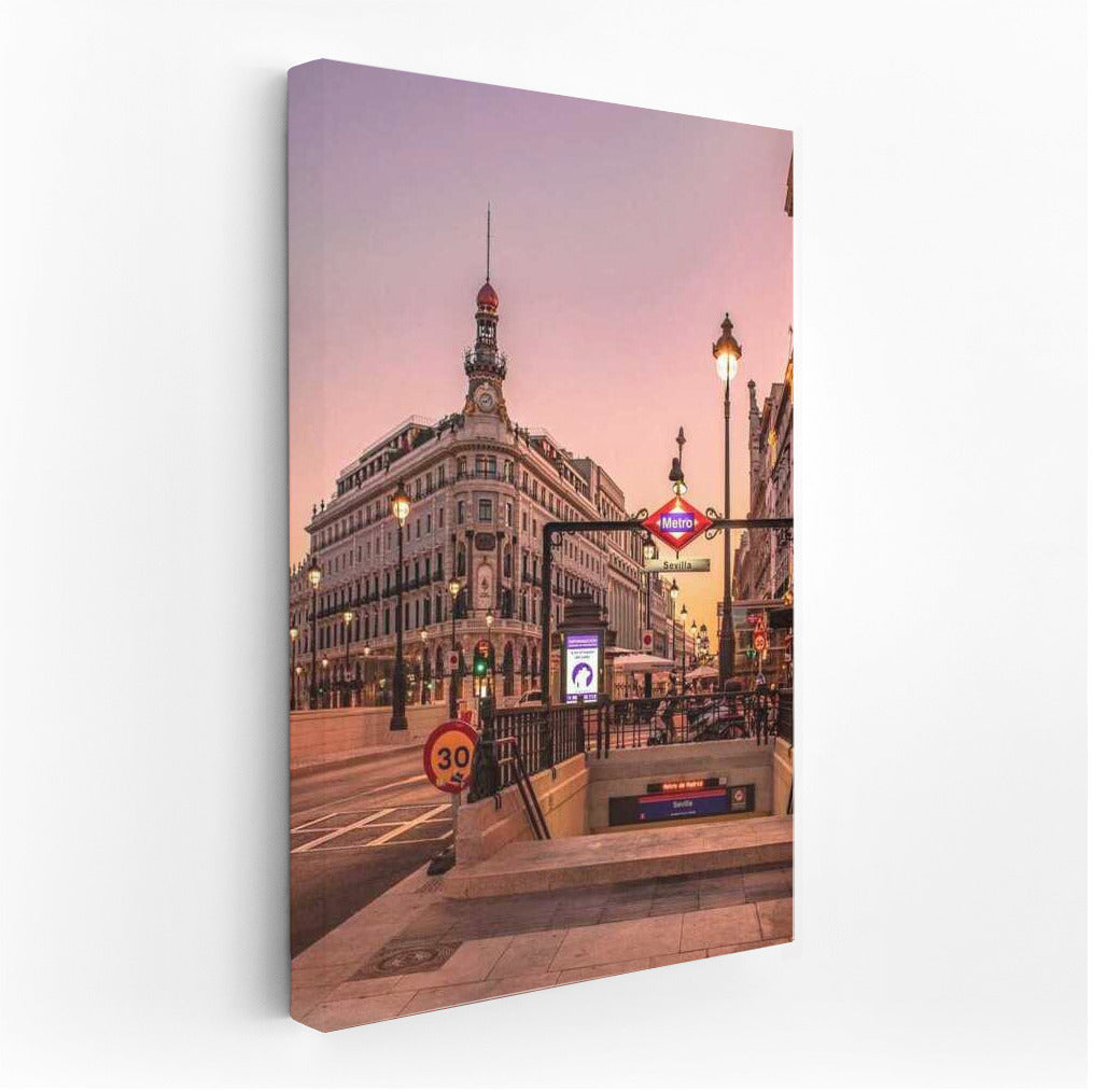 Evening Sunset in Madrid: Light of Spanish Streets