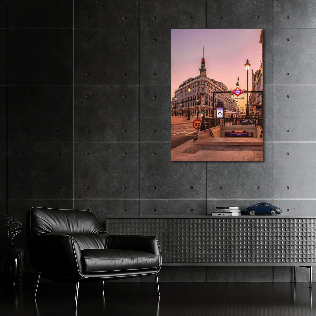 Evening Sunset in Madrid: Light of Spanish Streets