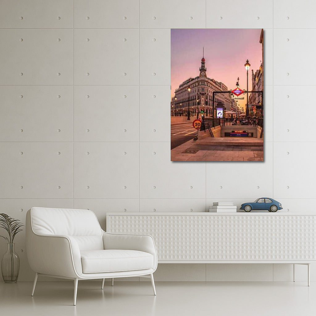 Evening Sunset in Madrid: Light of Spanish Streets