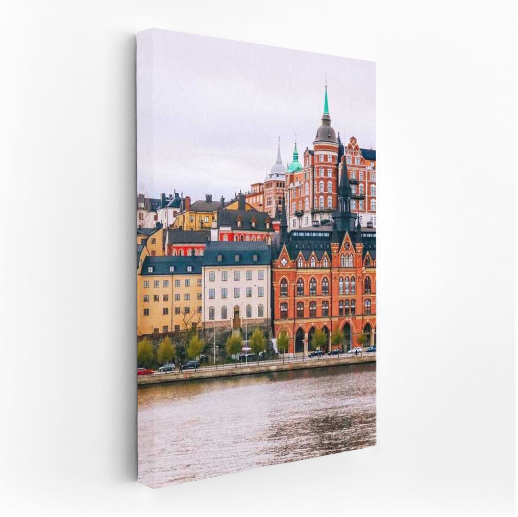 Scandinavian Idyll: Pastel Houses by the Water, Sweden