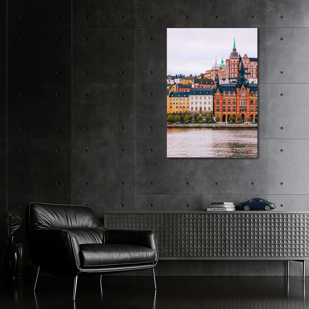 Scandinavian Idyll: Pastel Houses by the Water, Sweden