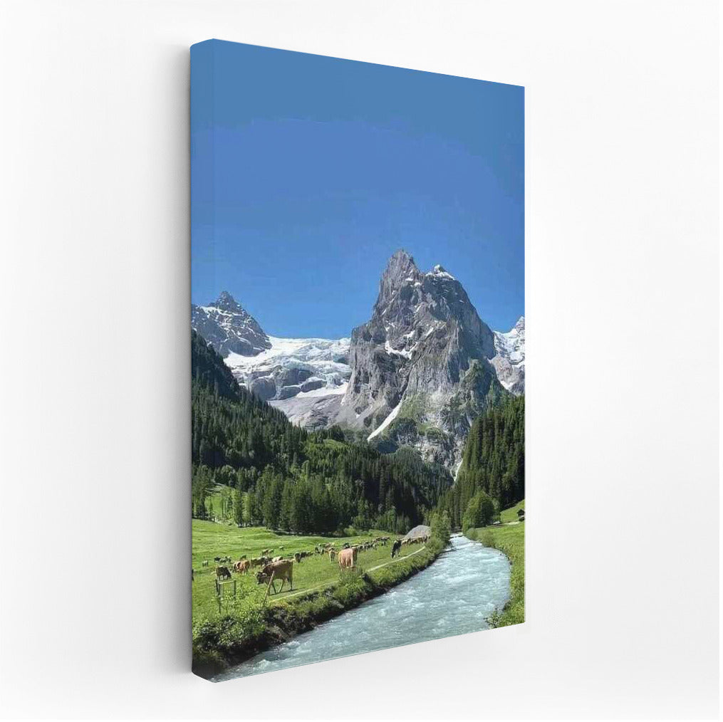 Swedish Idyll: Mountains, Stream and Meadows