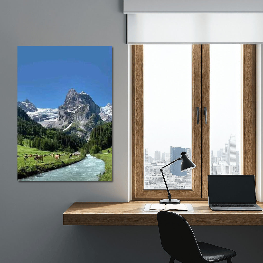 Swedish Idyll: Mountains, Stream and Meadows
