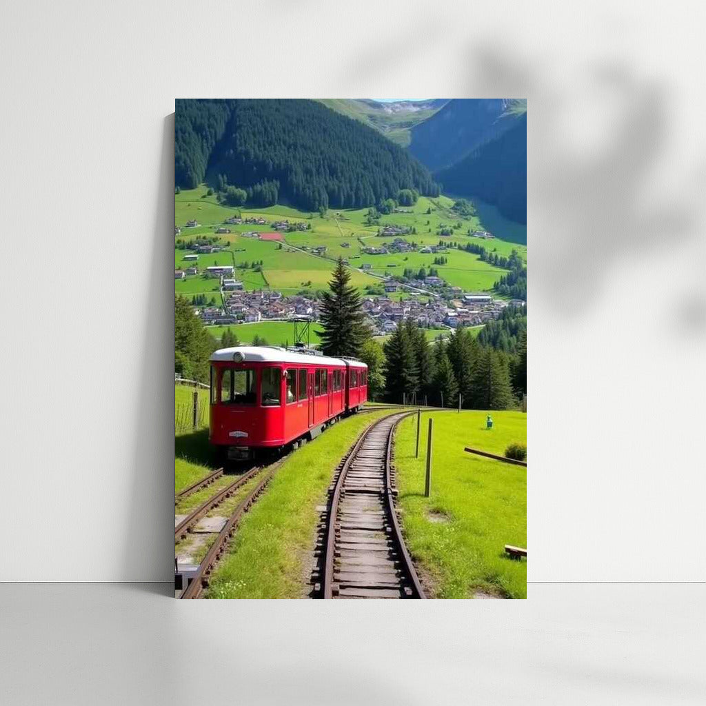 Scandinavian Magic: Red Train in the Emerald Hills of Sweden