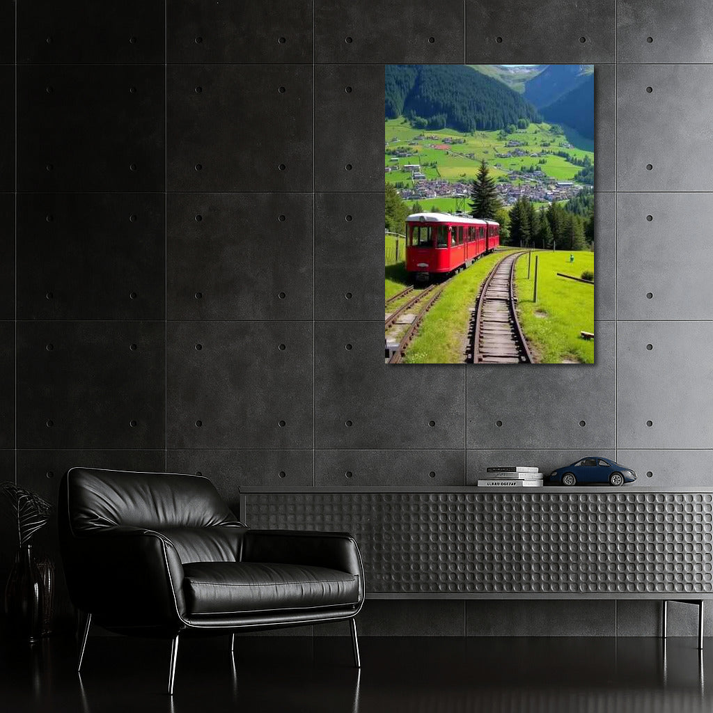 Scandinavian Magic: Red Train in the Emerald Hills of Sweden