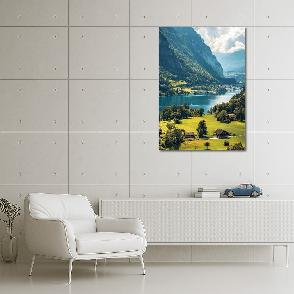 Swiss Idyll: Mountains, Lake and Meadows