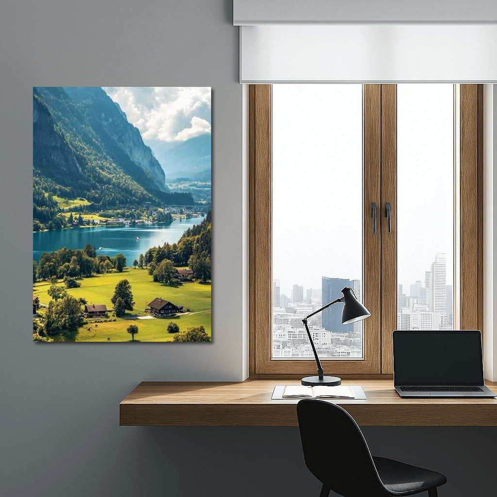 Swiss Idyll: Mountains, Lake and Meadows