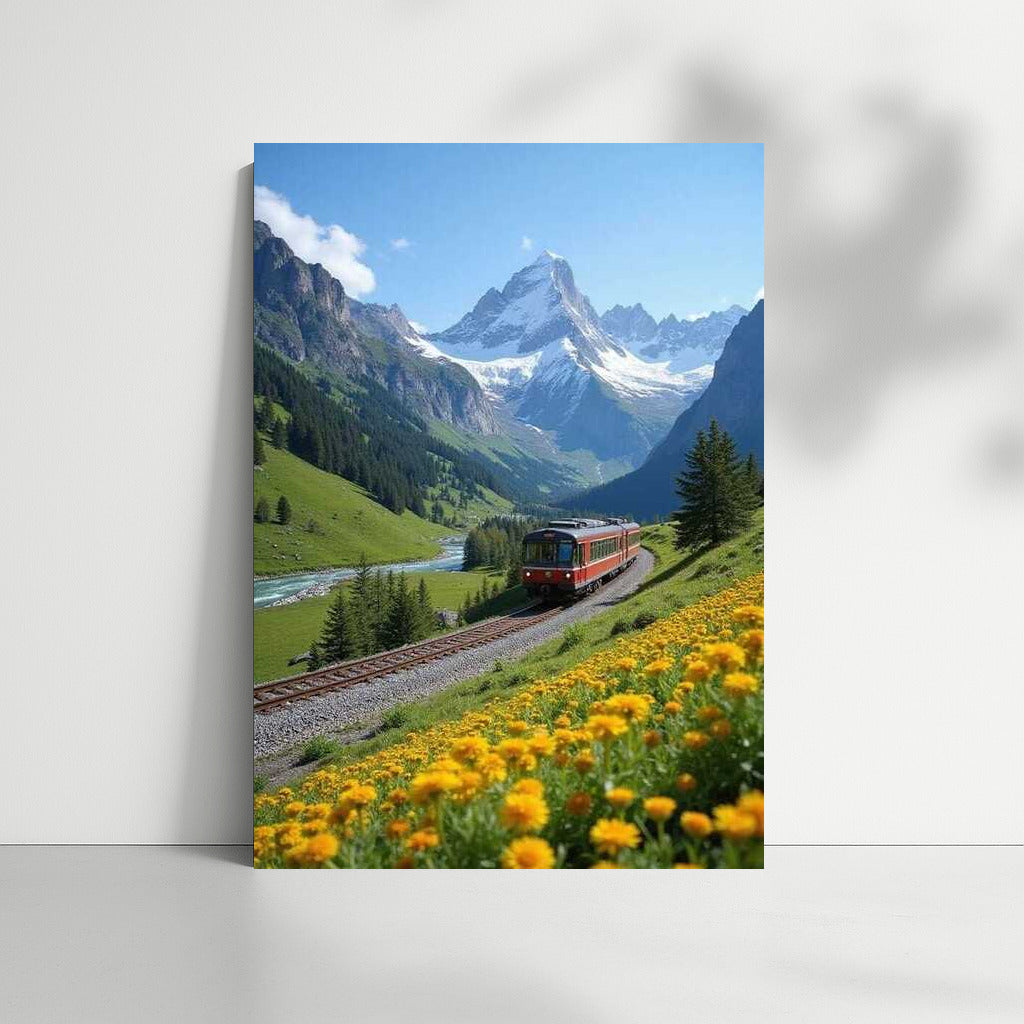 Swiss Railway: Alpine Peaks and Meadows