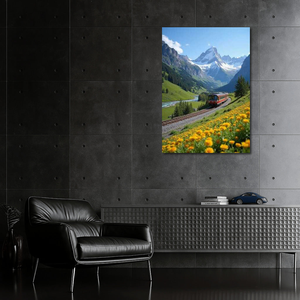 Swiss Railway: Alpine Peaks and Meadows