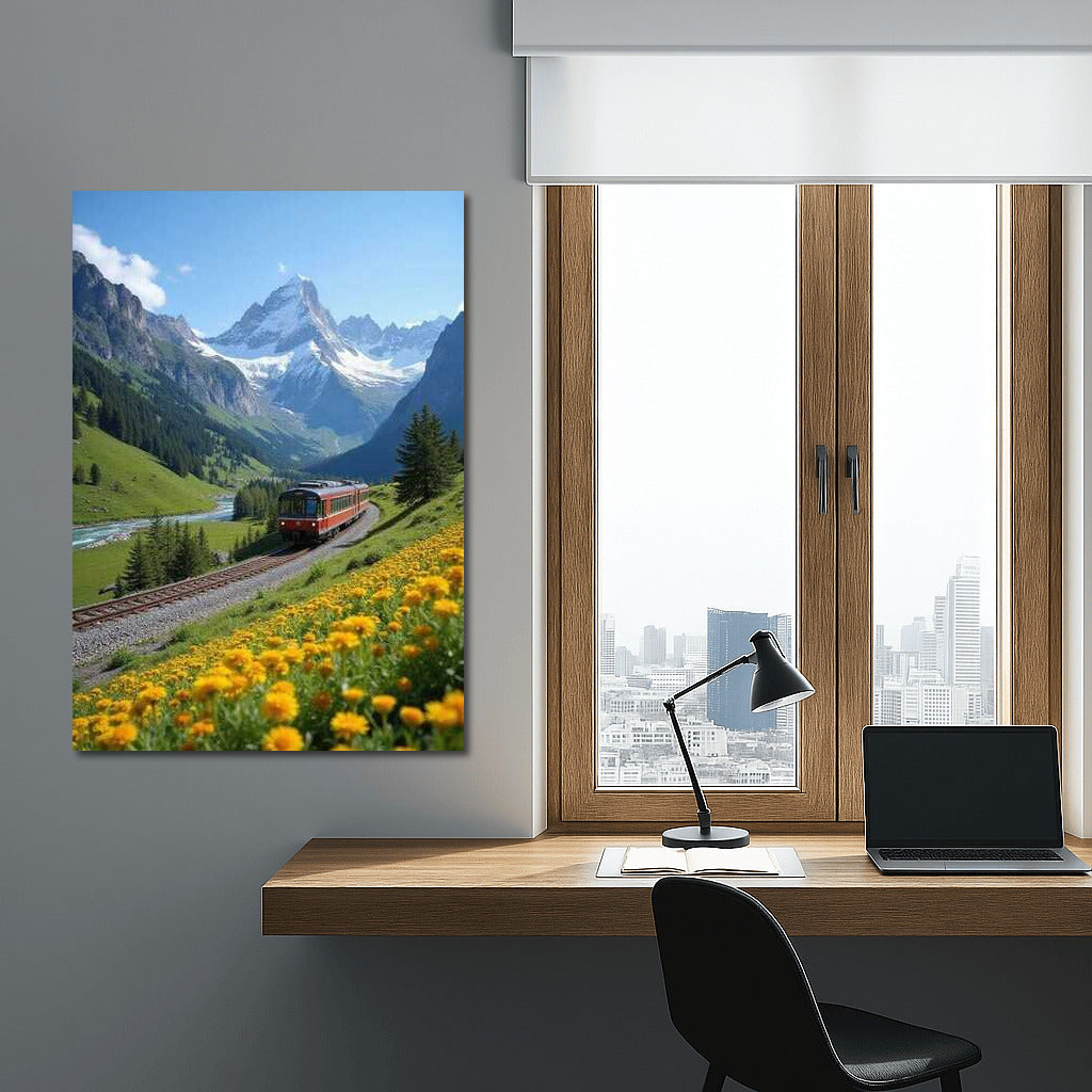 Swiss Railway: Alpine Peaks and Meadows